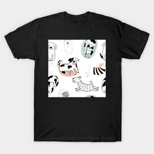 Cute cats and fanny dogs pattern T-Shirt